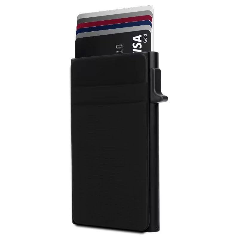 Ultra-Slim Metal Wallet for Men – RFID Blocking Pop-Up Card Holder – minimalist wallet men– Secure, Stylish & Compact – Gift-Ready dad, boyfriend, men,metal rfid wallet