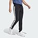 adidas Women's Essentials Single Jersey 3-Stripes Pants, Black/White, Large