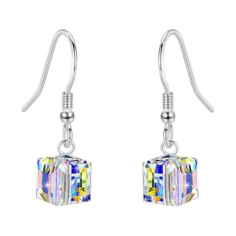 EVEVIC Austrian Crystal Cube Drop Dangle Earrings Cover
