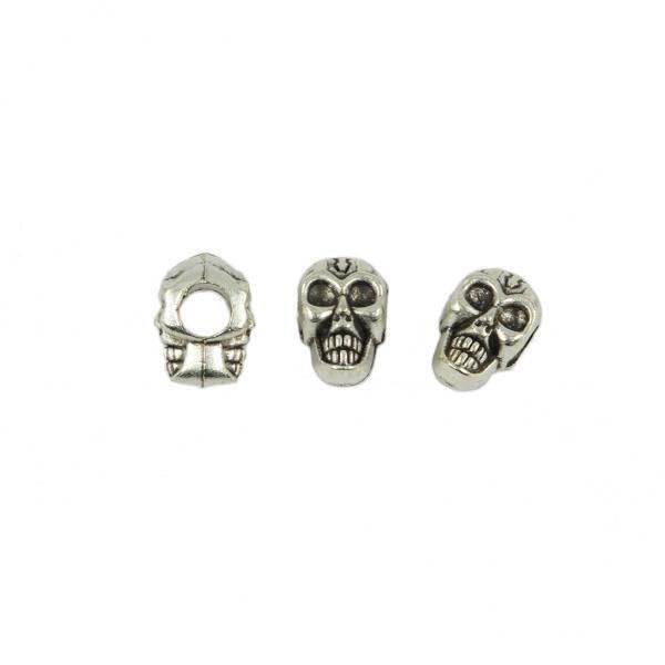 SNAPPSY 3x20 Pieces Tibetan Silver European Large Hole 3D Skull Halloween Spacer Beads-picture-42