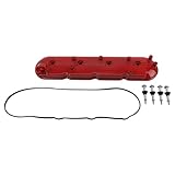 TRQ Left Valve Cover Red Drivers Side Compatible with Buick Cadillac Chevrolet GMC Hummer Isuzu Pontiac Saab Workhorse Workhorse Custom Chassis