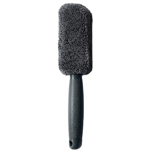 Gray Soft Wheel Detailing Brush - Microfiber Non-Slip Scrubbing Brush | Quick-Drying Wheel Cleaner for Motorcycle Chain, RV Detailing, Convertible Top Care | Durable and Gentle Scrubber for Cleaning