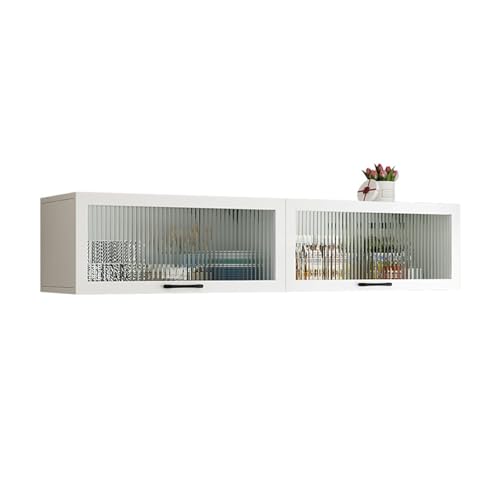 Meuble mural en bois massif et verre au design contemporain épuré