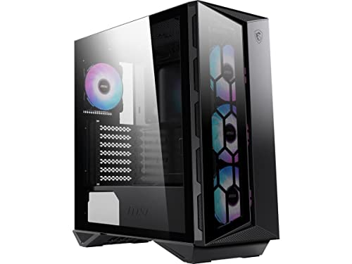 MSI MPG GUNGNIR 110R - Premium Mid-Tower Gaming PC Case - Tempered Glass Side Panel - 4 x ARGB 120mm Fans - Liquid Cooling Support up to 360mm Radiator - Two-Tone Design