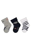 Sterntaler baby socks 3-pack shark boys Socks (3-Pack), Light Grey, Mottled, 14