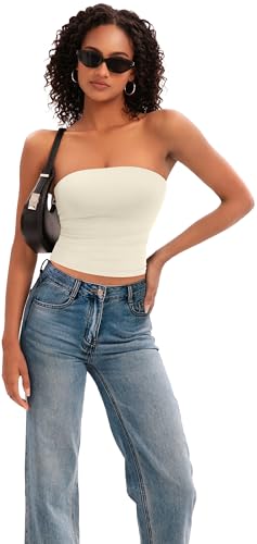 Image of MIRITY Y2K Sexy Double Lined Tube Top for Women - Basic Summer Going Out Tank Tops
