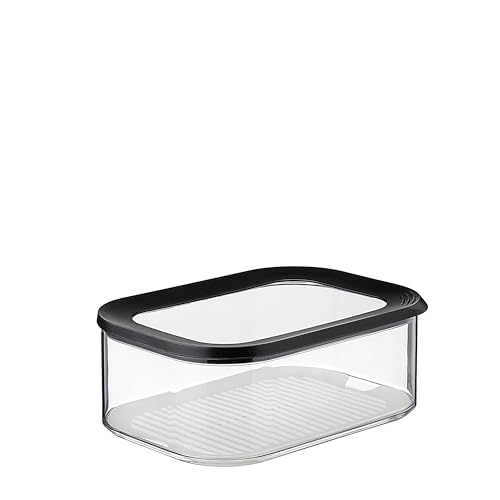 Mepal - Käsedose für den Kühlschrank Modula - Aufbewahrungsbox mit Deckel - Käsestücke und -scheiben - Luftdichter Käsebehälter - Aufbewahrung & Kühlschrankorganizer - 2000 ml - Black 1