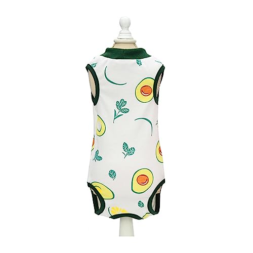 Roupas para gatos, animais de estimação após cirurgia, colete para gatos, estilo fruta, tecido de re
