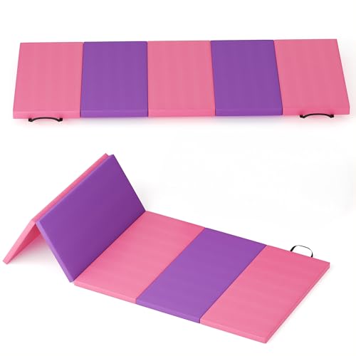Gymnastics Mat, 6-6.2x2Ft Thick Exercise Mat with Carrying Handles, Folding Tumbling Mat for Yoga, Pilates, Stretching miniatura 1