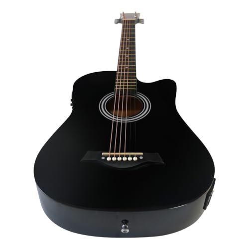 AKUSTICA VC-1E1-MS Violão Eletroacústico Cutaway, Cordas de Aço, com Tensor (Preto)