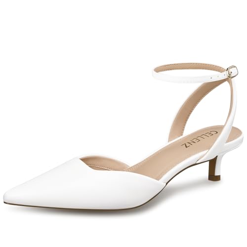 Image of CELLENZ Women Low Kitten Heels: 2 Inch Comfortable Closed Toe Pumps