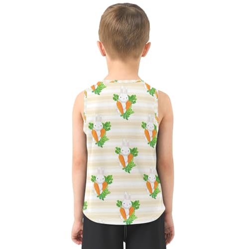 J JOYSAY Rabbit Carrot Foliage Beige Boys Tank Top Sleeveless Muscle Shirts Quick Dry Kids T-Shirts 3-15T3