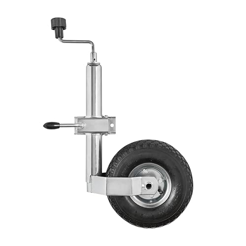 RING 48 mm Jockey Wheel Assembly With Pneumatic Tyre Including Clamp - Suitable for Trailers & Caravans & Fully Retractable