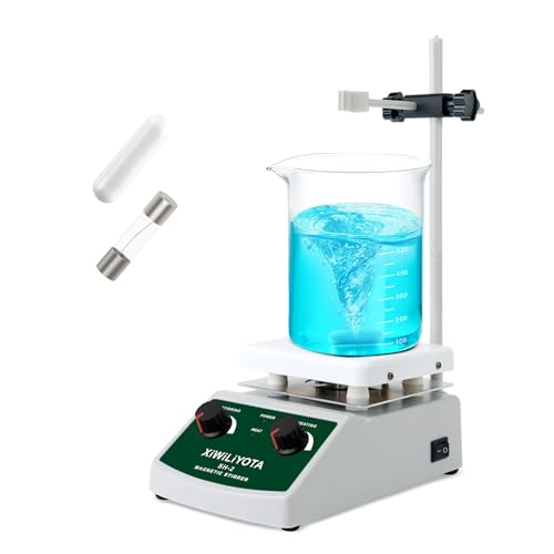 Magnetic Stirrer Hot Plate Max 520℉ 100-2000RPM Magnetic Mixer Hot Plate 2000mL Magnetic Stir Plate Includes Stir Bar and Support Stand Ideal for Laboratory Use