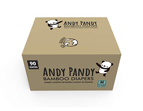 Image of Andy Pandy Disposable Diapers, Medium, 13-22 lbs (6-10 kg), 90 Count, White