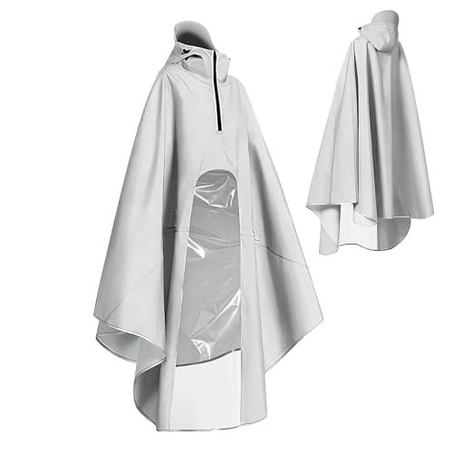 Poncho de lluvia impermeable para adultos con capucha ajustable para pesca y patinaje