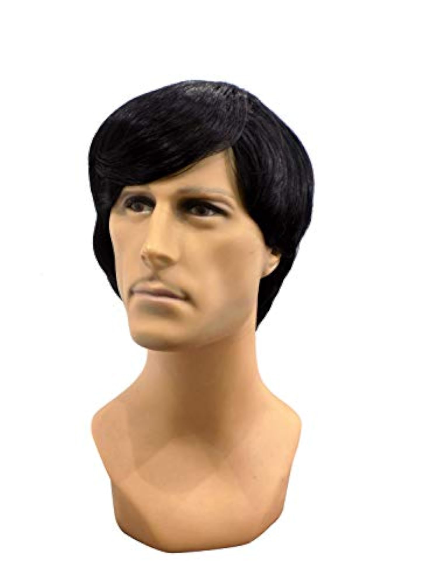 Men's Full Head Synthetic Wig, Natural Black