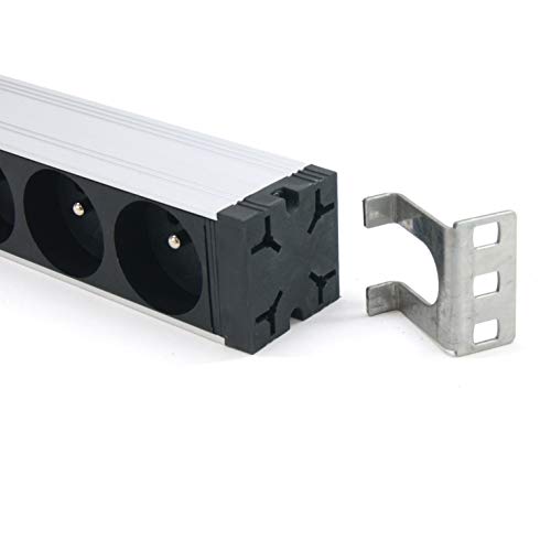 Waytex 37332 regleta de 9 tomas con soporte de aluminio resistente para rack 2