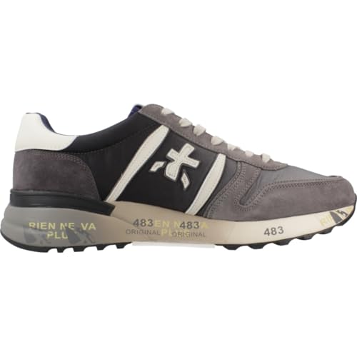 Premiata Para Hombre. Lander Zapatillas Lander Gris (41), Plano, Cordones, Casual - 4