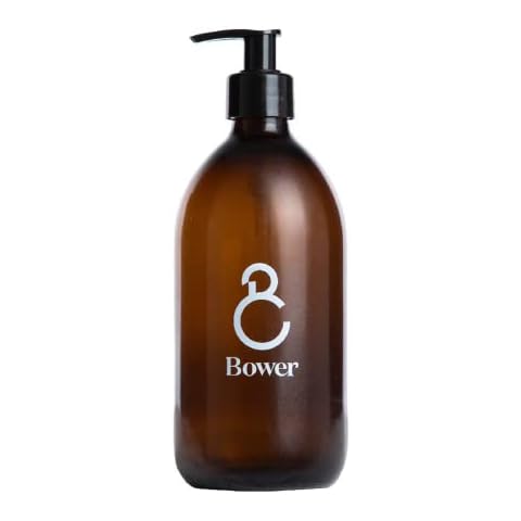 Bower Collective Reusable Glass Pump Dispenser - 500ml - Amber (Brown) Cover
