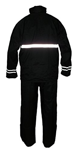 Motorrad-Regenkombi von Protectwear 2-teiliger Regenanzug in Schwarz