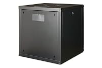 DIGITUS Netzwerk-Schrank 19 zoll 12 HE - Wandmontage - 600 mm Tiefe - Traglast 100 kg - Unique Serie - Glastür - Schwarz – Ansicht 2