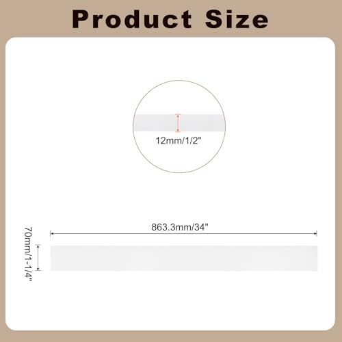 Image of MECCANIXITY UHMW Sheets, Hard Ultra High Molecular Weight Polyethylene Sheets Plastic Sheet, 34 inch x 2-3 /4 inch x 1 /2, White