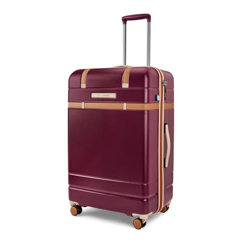 Image of uppercase Chester Large Size Trolley Bag for Travel | 360 8 Wheels Hard Luggage with TSA Lock, Anti-Theft Zippers | Hard Sided Polycarbonate Suitcase for Both Men & Women (Maroon)