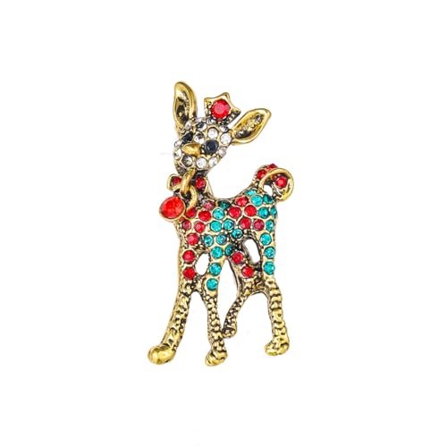 Broche de Noël en forme de renne coloré, cadeau idéal pour femme