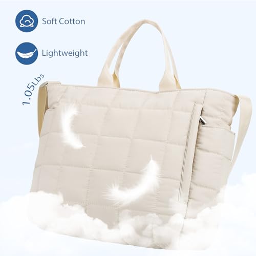 Puffer Tote Bag, Laptop Bag for Women, Lightweight Quilted Puffer Work Tote Bag for Travel Gym Sport4