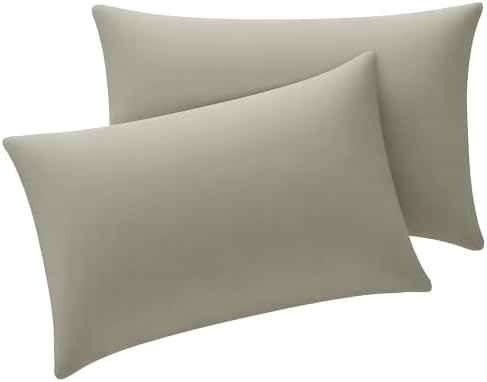 Tifschlaf Kissenbezug 40x60 2er Set - Kopfkissenbezug 60x40 Taupe mit Reißverschluss aus Mikrofaser Weich, 40 x 60 cm Pillow Case