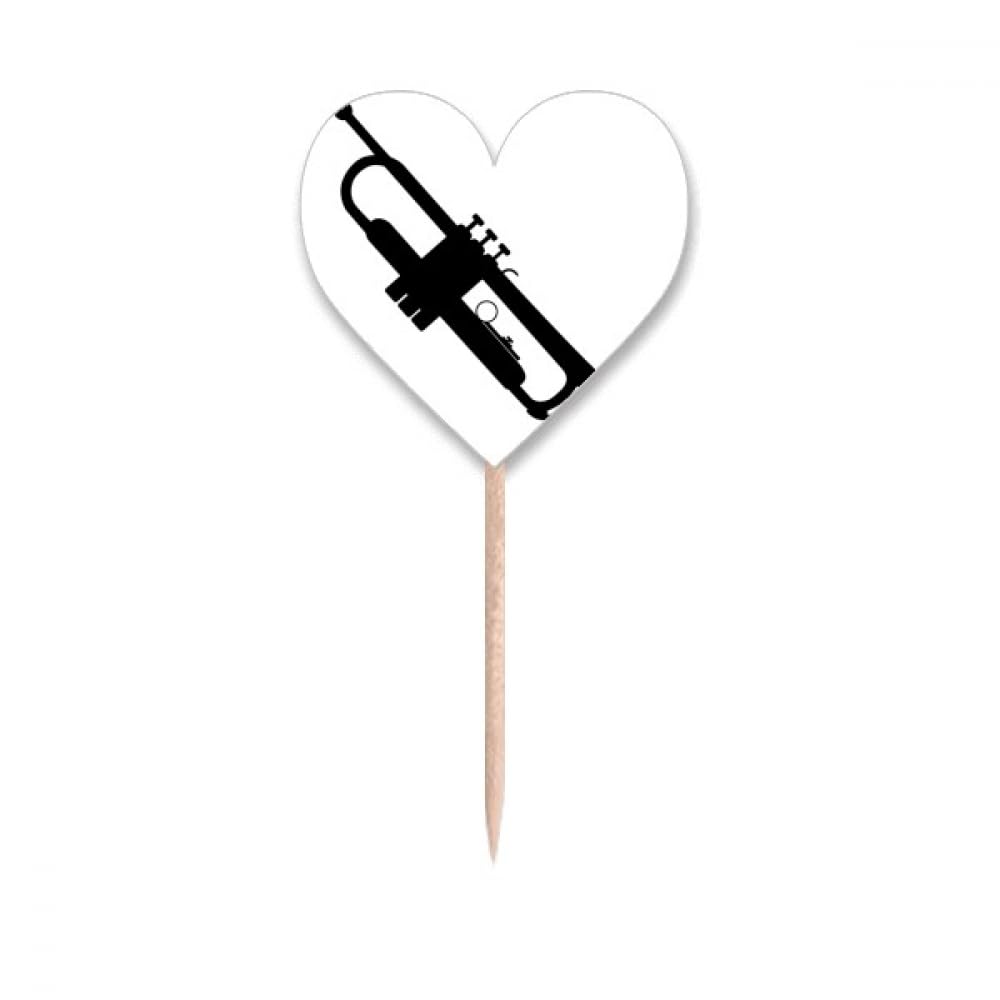 Horn Classical Music Vitality Sounds Toothpick Flags Heart Lable Cupcake Picks