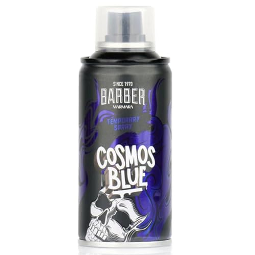 BARBER MARMARA Llaca de cor para cabeleireiro - 150 ml spray de cor para o cabelo para disfarçar e maquilhagem para o Carnaval, Halloween e festas temáticas - tinta para o cabelo (Cosmos Blue)