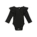 Carolilly Body Bébé Filles Barboteuse à Volant en Coton Couleur Uni,Noir,18-24 Mois,Taille Fabriquant 100