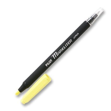 6 PACK: Pilot Markliter Black Ballpoint Pen & Fluorescent Yellow Chisel-Tip Highlighter(45600) by Pilot