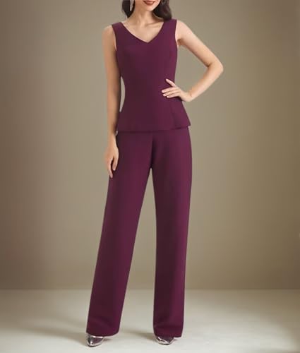 Elegant Chiffon 3 Pieces Mother of The Bride Pant Suits 3 PCS Sleeveless Wedding Guest Formal Evening Outfits3