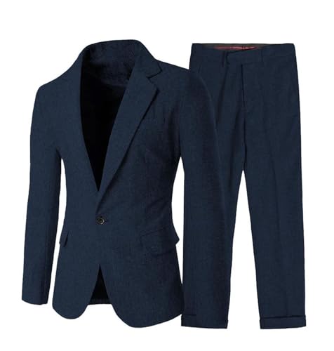Men's Classic Fit Suit Set - One Button Herringbone Blazer & Pants for Business & Wedding2