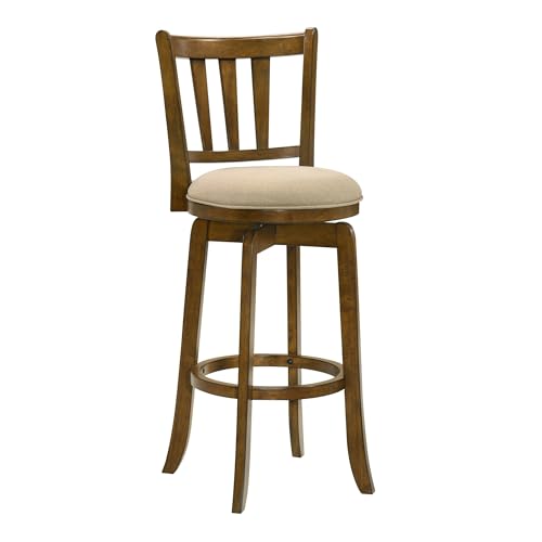 Armen Living Butaco Moderno de Cocina con Base Giratoria y Asiento Tapizado en Tela Color Marrón Sepia miniatura 3