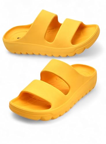 Image of SVAAR Soft EVA Double Strap Slippers for Men | Stylish Anti-Skid Slides with Arch Support & Bouncy Sole | Lightweight Indoor Outdoor Comfort