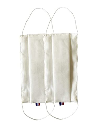 Alex(e) Schutzmaske Kategorie UNS1, getestet für 50 Waschgänge, mit Nasenclip, 3 Schichten mit Filter, AFNOR getestet DGA geprüft, hergestellt in Frankreich, 2 Stück (weiß)