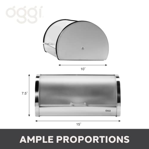 Oggi Stainless Steel Roll Top Bread Box #TOP3