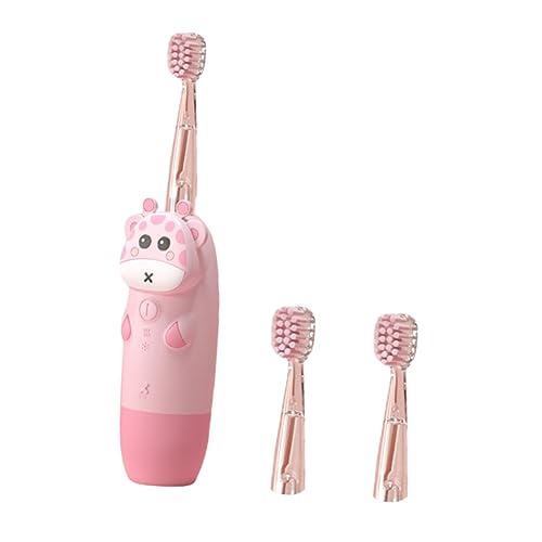 NIYANGLE Rosa Kinder Elektrische Zahnbürste Giraffe Set