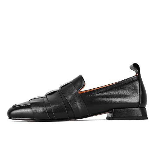 TinaCus Patent Leather Flat Shoes - Women's Square Toe Casual Slip-Ons In Multiple Colors