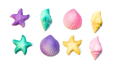 12pk Edible Pastel Sea Creatures Sea Shells Star Fish Ready To Use Hand Crafted Cake Cupcake Sugar Decoration Toppers - Image 3