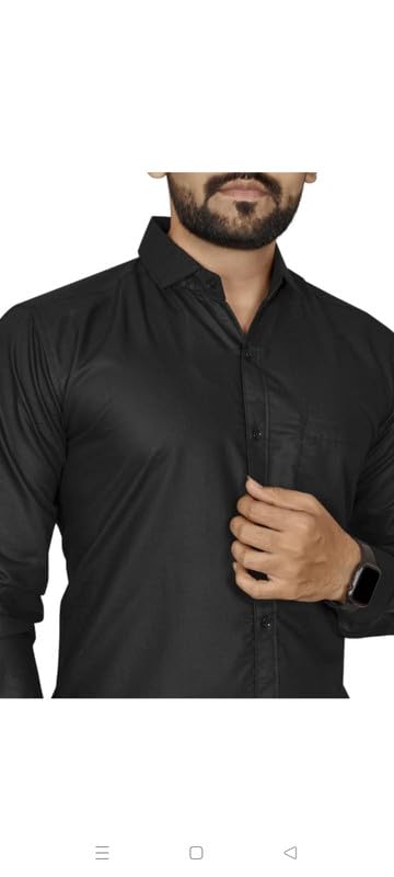 Image of Mens Solid Slim Fit Shirt | Formal Shirts | Men Office Wear | Formal Shirts for Men Office Wear Branded 102-Plain Shirt