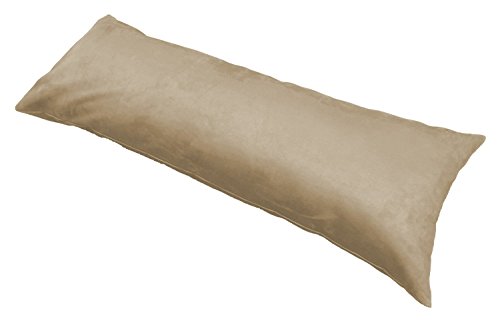 Ultra-soft plush Micro-Suede Body pillow cover With Hidden Zipper 20” X 54” (Coffee)
