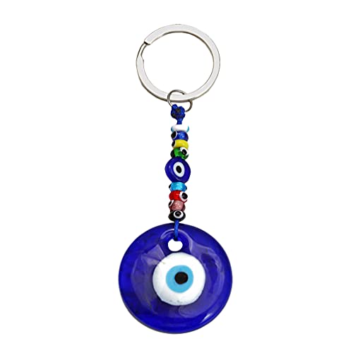 Holibanna Turc Evil Eye Keychain Bleu Verre Evil Eye Bourse Pendentif Porte- Clés Mauvais Oeil Chanceux Voiture Pendaison Ornement