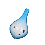 professionelle Leistung Okarina Ocarina 6-Loch Anfänger Ethnisches Musikinstrument Keramikproduktion(Blue)