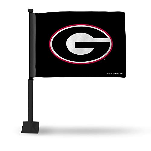 Rico Industries NCAA Georgia Bulldogs Alternate Car Flag W' Black Pole Double Sided Car Flag - 16