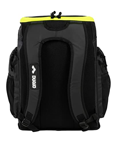 Image of ARENA Spiky III Backpack 45 Swimming Athlete Sports Gym Rucksack Large Training Gear Equipment Swim Bag for Men and Women, 45 Liters, Dark Smoke /Neon Yellow